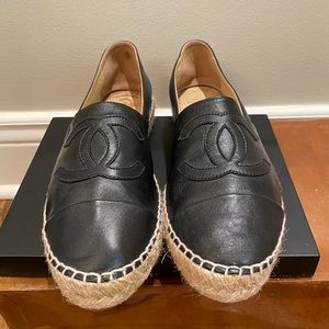 Chanel espadrilles black lambskin